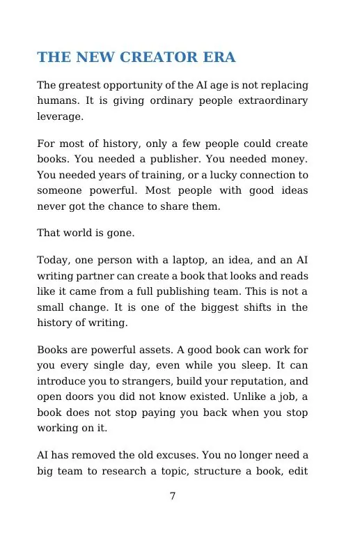 Page 2 of the free sample of AI Books