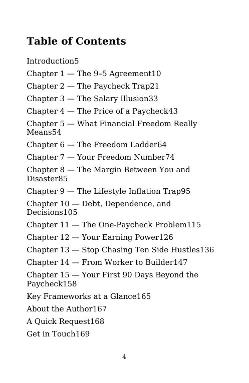 Page 1 of the free sample of The Paycheck Trap