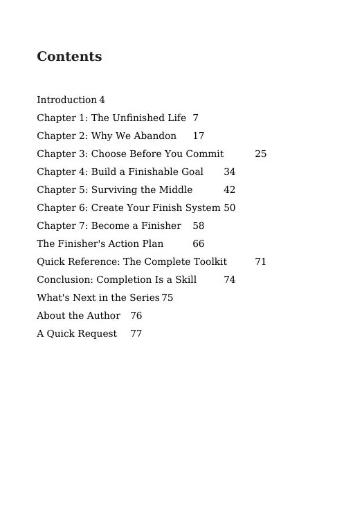 Page 1 of the free sample of Finish What You Start