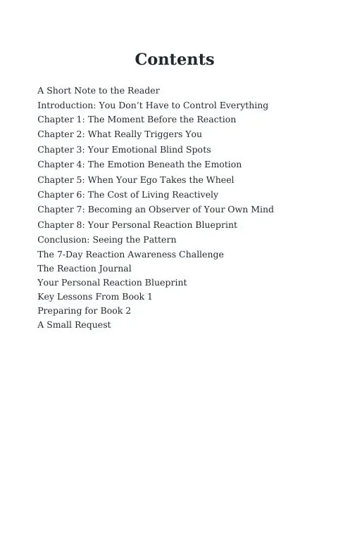 Page 1 of the free sample of Breaking the Reaction Loop