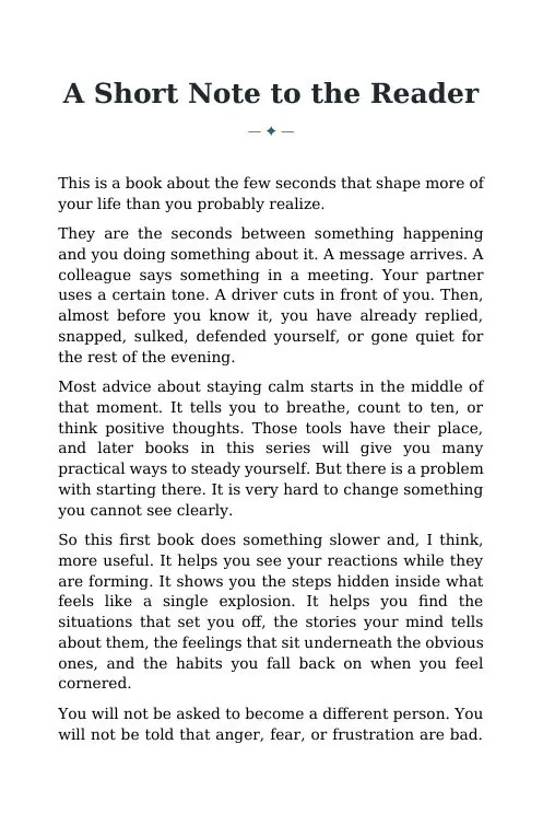Page 2 of the free sample of Breaking the Reaction Loop