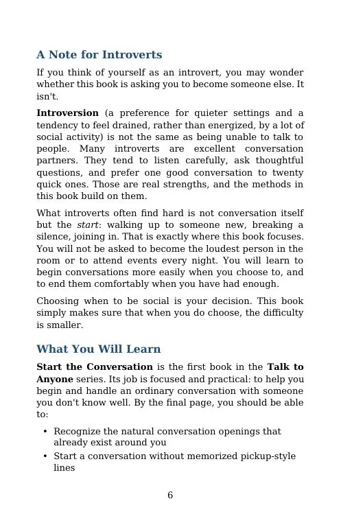 Page 3 of the free sample of Start the Conversation